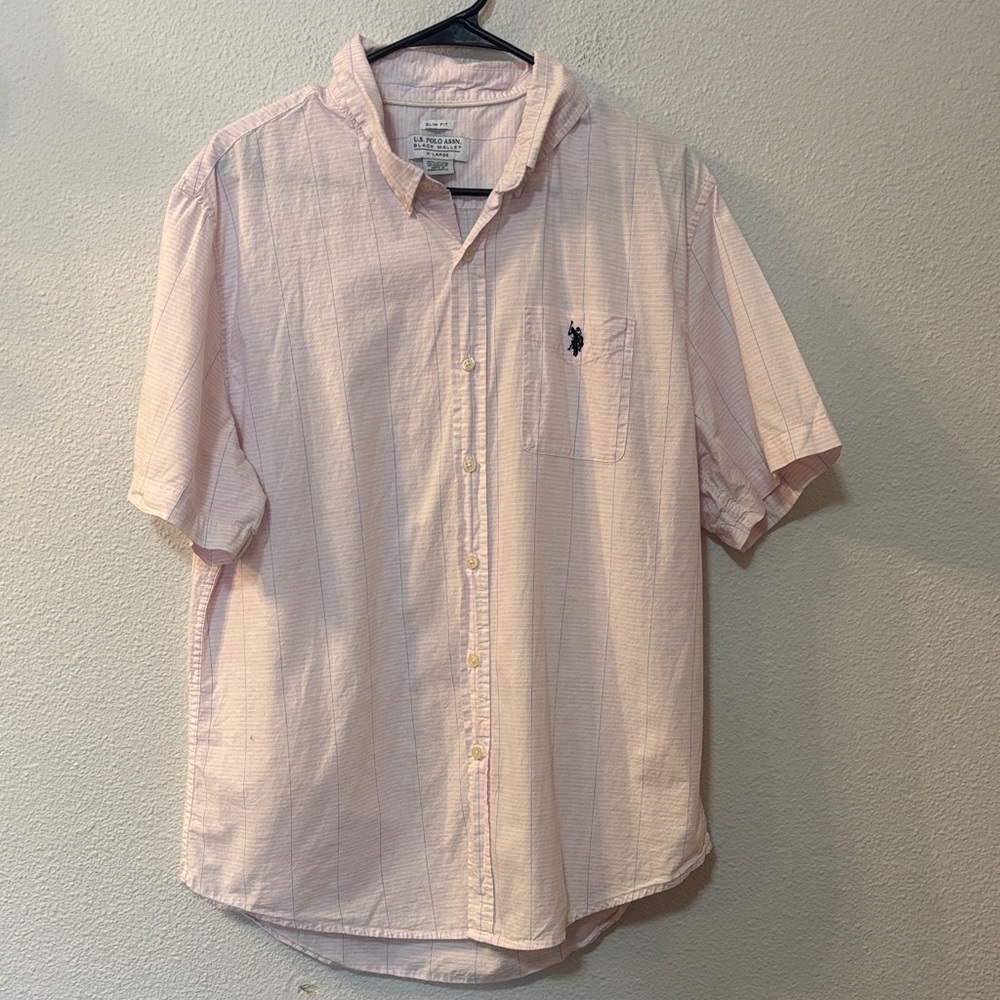 U.S Polo Assn Mallet Black Mallet  Light Pink Casual Shirt